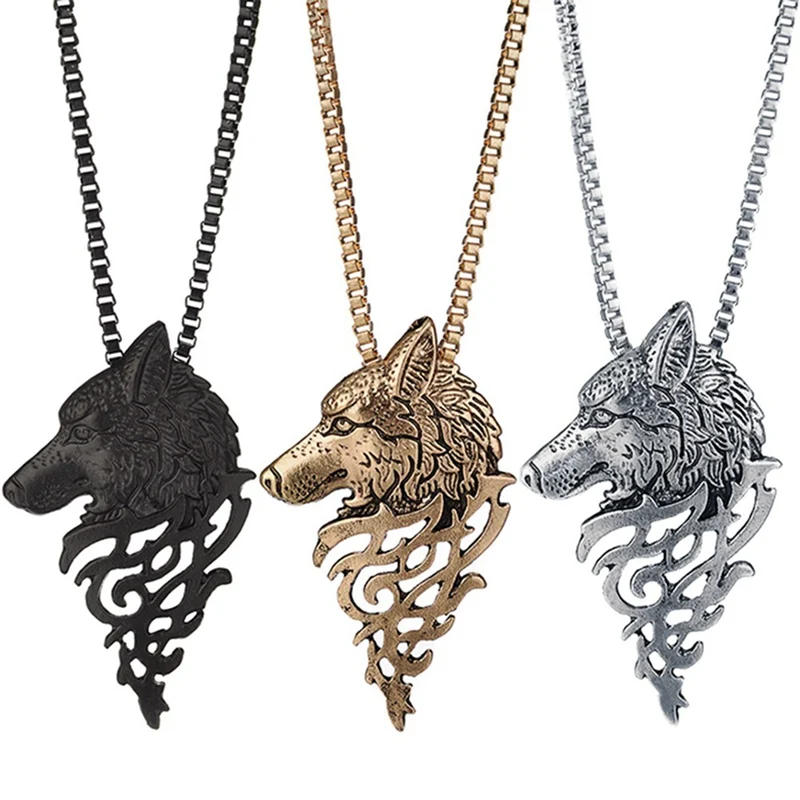 1 шт Панк винтажное ожерелье с кулоном в виде волка женское мужское подростковое