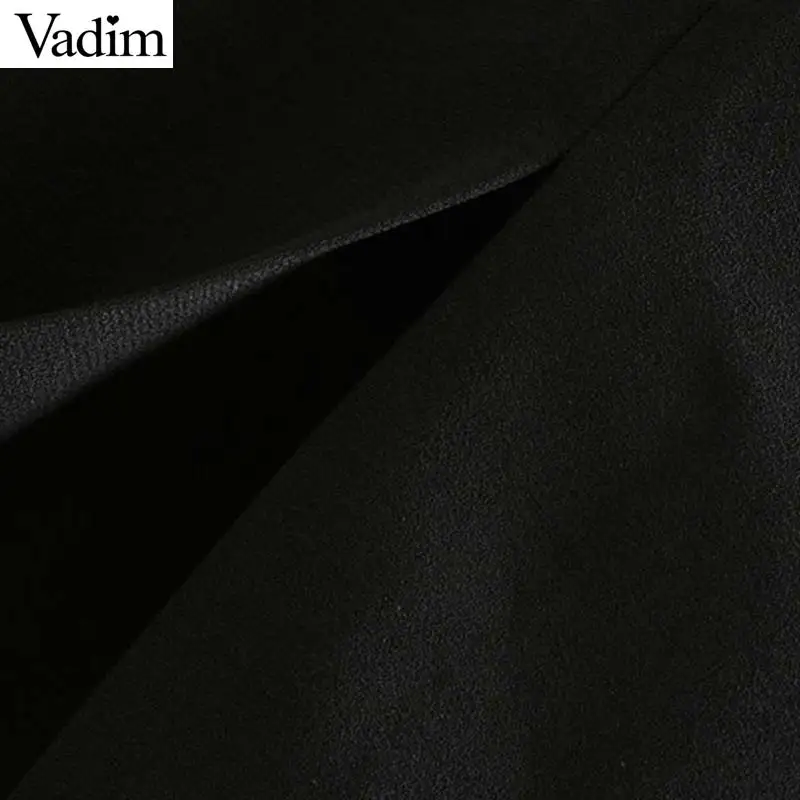 Женское элегантное платье vadim черное миди с круглым вырезом коротким рукавом из