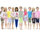 Комплект одежды для Барби, шорты, штаны, жилет, рубашка, юбка, на день рождения, 10 комплектов