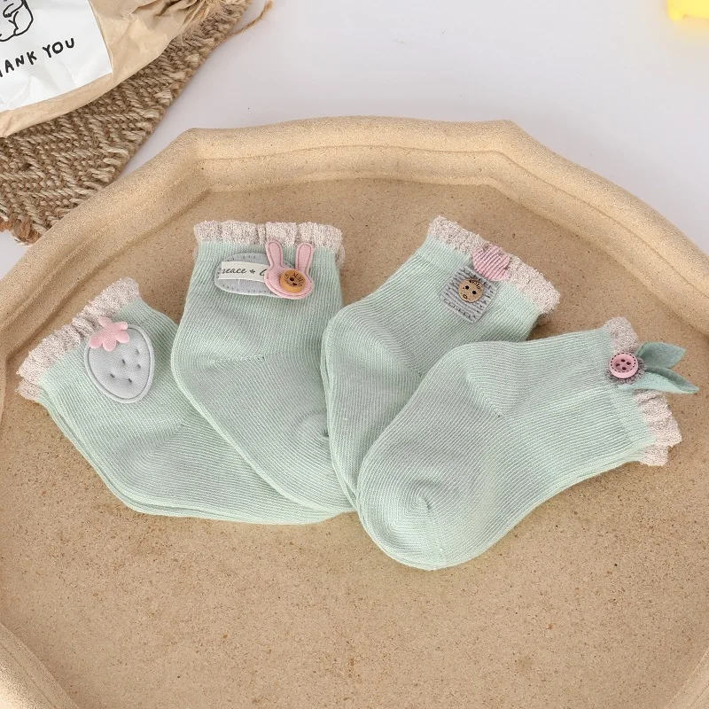 Baby Socks Cotton Socks Girls Boys Newborn Socks Cartoon Decoration Boneless Suture Children Infant Socks Baby Clothing