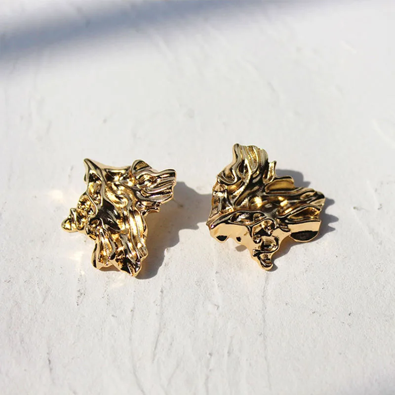 

Minimalist Gold Color Irregular Lava Geometric Drop Earring for Women Girl Metal Dangle Earrings Party Jewelry Brincos