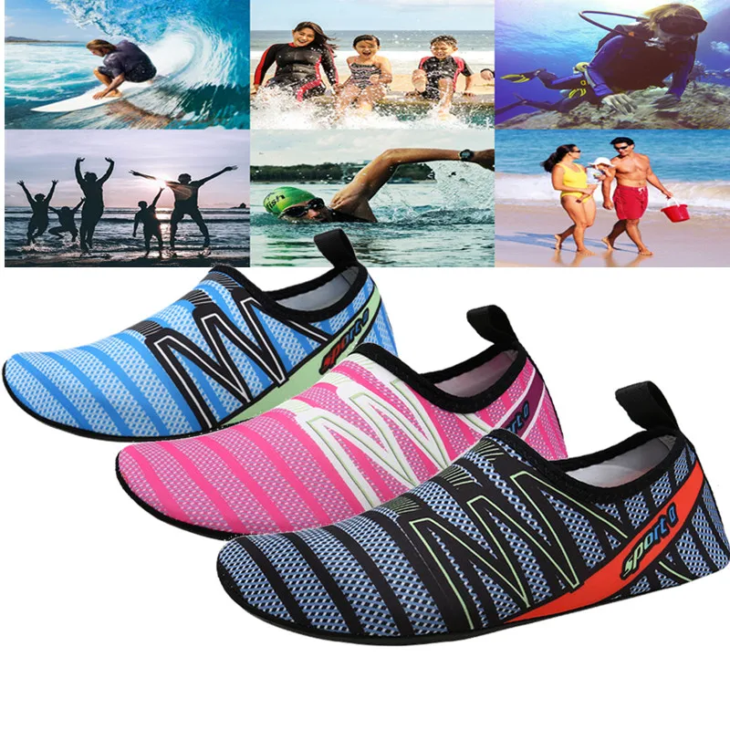 

Man Women Quick Dry Flat Beach Wading Shoes Soft Footwear Swimming Shoes Diving Surfing Slippers Outdoor Lightweight Aqua Shoes