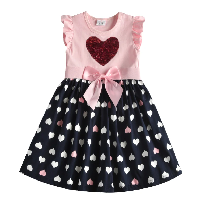 VIKITA Kids Princess Dresses for Girls Children Sequined Dress Butterfly Toddlers Cotton Casual Vestidos | Детская одежда и обувь