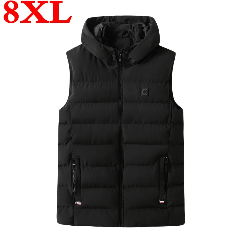 Новинка мужской жилет размера плюс 8XL 7XL высокого качества из хлопка зимний