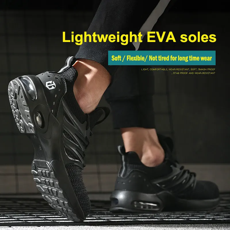 

Dropshipping 2021 Women Safety Shoes Lightweight Fashion Breathable Work Sneakers Safety Boots Steel Toe Cap Work Shoes For Men