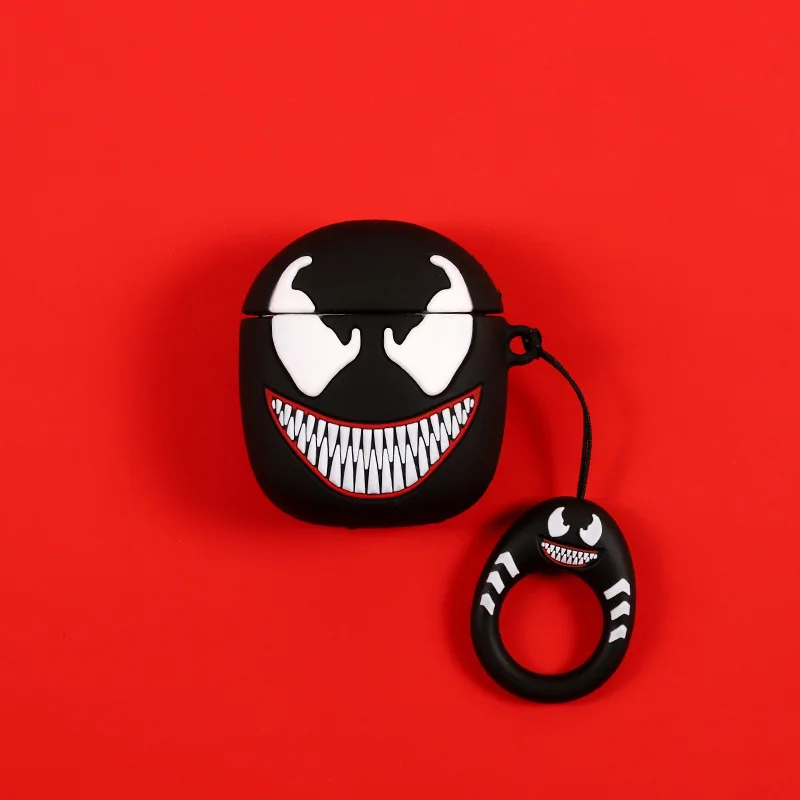 Venom Силиконовый чехол с bluetooth-наушниками Marvel для Apple AirPods, ультратонкий милый защитный чехол для AirPods, чехол для зарядного устройства - Цвет: Venom