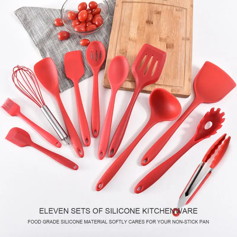 

10pcs/set Silicone Kitchenware Cooking Utensils Set Environmentally Friendly Kitchen Non-Stick Cooking Utensils Baking Tools