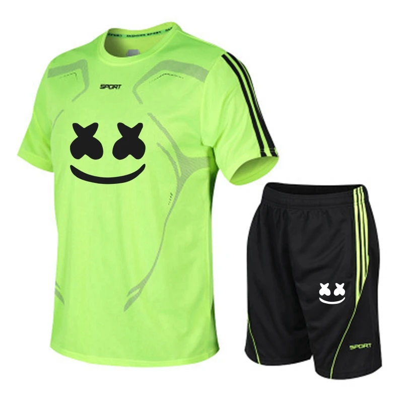 

2021 Men's Shirt Sportsuit Two Piece Men's Casual Fitness Sportsuit Short Sleeve T-Shirt + Pants Men's Casual Sportsuit S-5LX