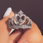 2020 Новый Мода в Ins Корона любви, с украшением в виде кристаллов 925 стерлингов Серебристые дизайнерское кольцо для Для женщин вечерние Юбилей кольца Famale ювелирные изделия