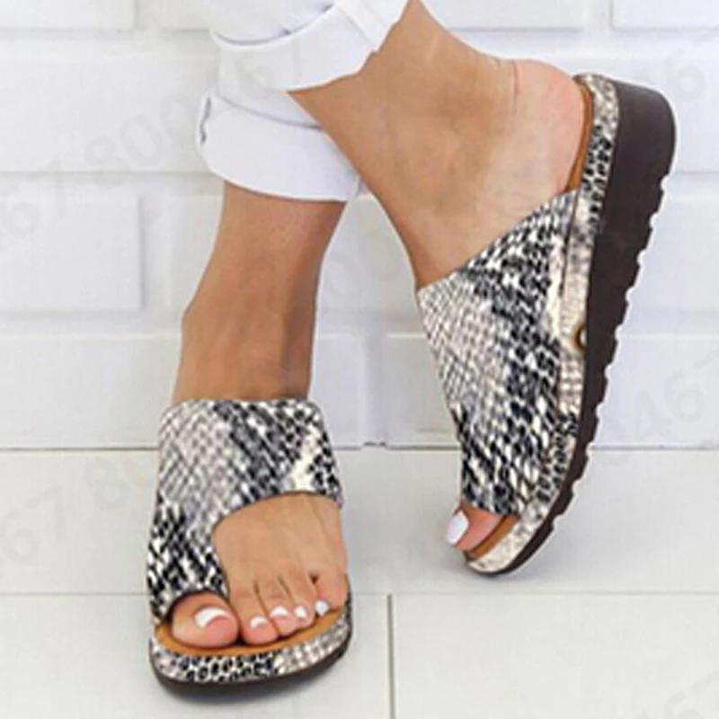 

Women Leather Shoes Comfy Platform Flat Sole Ladies Casual Soft Big Toe Foot Correction Sandal Orthopedic Bunion Corrector