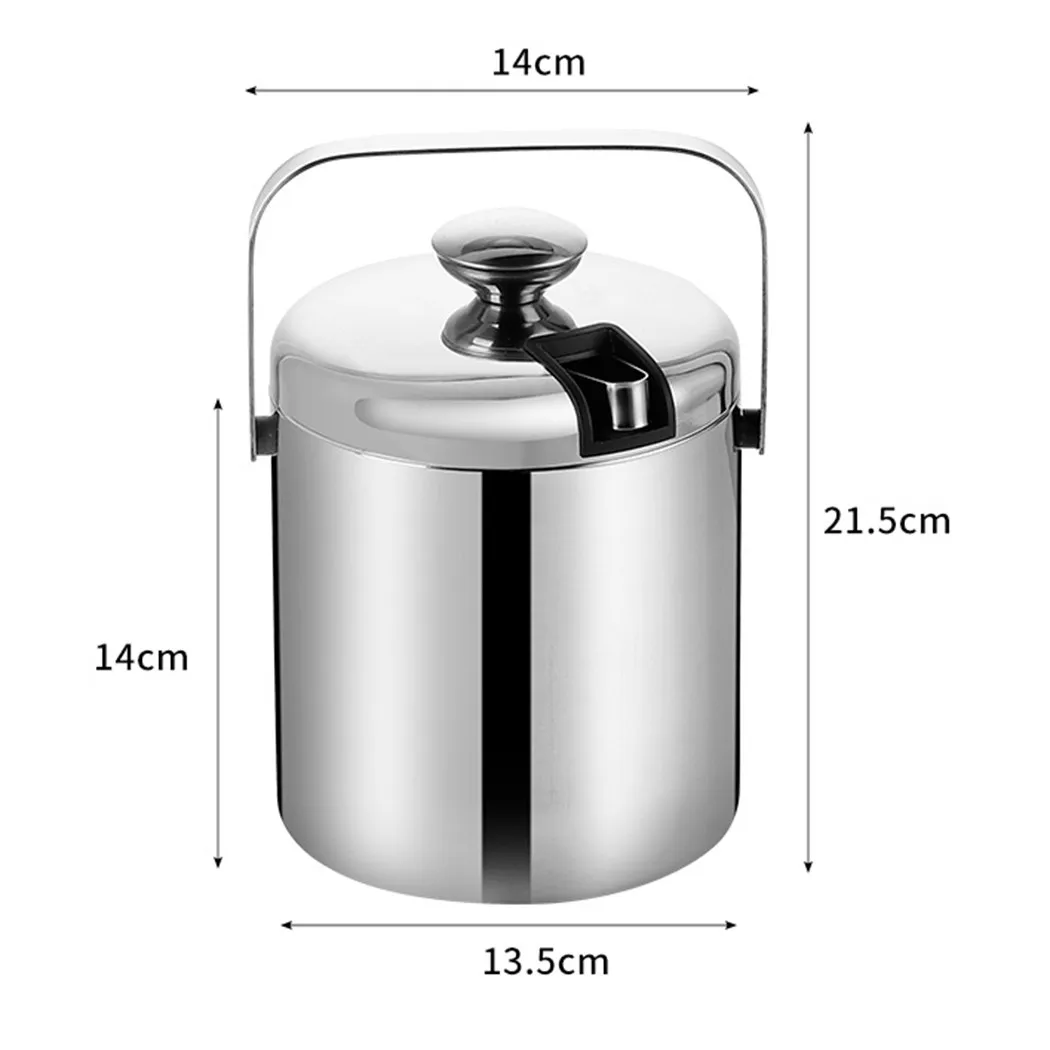 

Restaurant Bucket Stainless Steel 1.3L 1300ml Bar Barbecue Double Walled