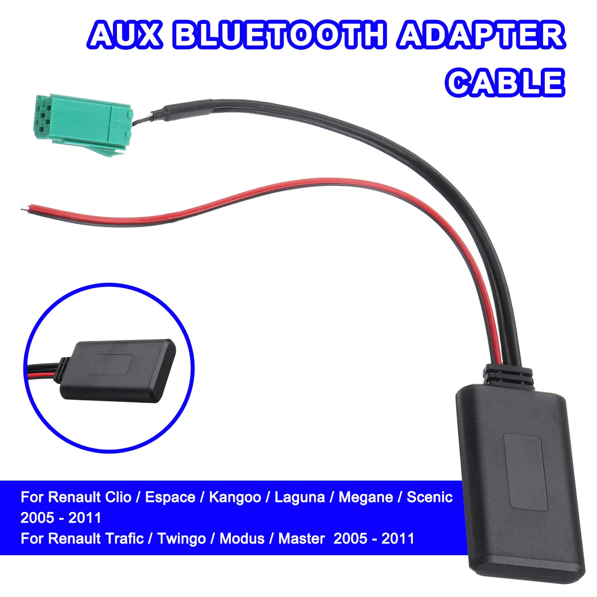 Автомобильный bluetooth-модуль Vieruodis 12 В + адаптер AUX, беспроводное радио, стереокабель для Renault Kangoo Megane Scenic 2005-2011