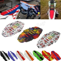 25 colorful enduro motocross custom ribbed seat cover gripper traction seat pad for honda kawasaki exc xcf xr crf 250 450