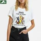 Блузка женская из 100% хлопка, с принтом собаки, 3xl