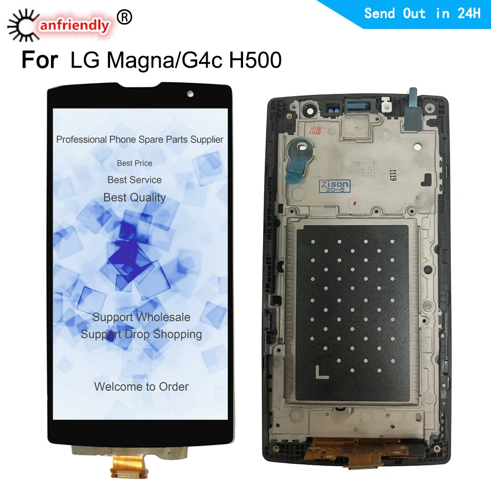 Pantalla LCD con digitalizador de repuesto para LG Magna/G4c H525 H502 H520 H500, montaje de pantalla t&aacute;ctil para LG H500F H500N H520G H502F H525N-0