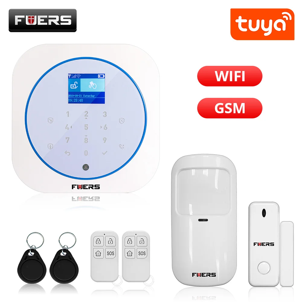 FUERS Wi Fi GSM сигнализация беспроводная домашняя охранная система Tuya APP управление