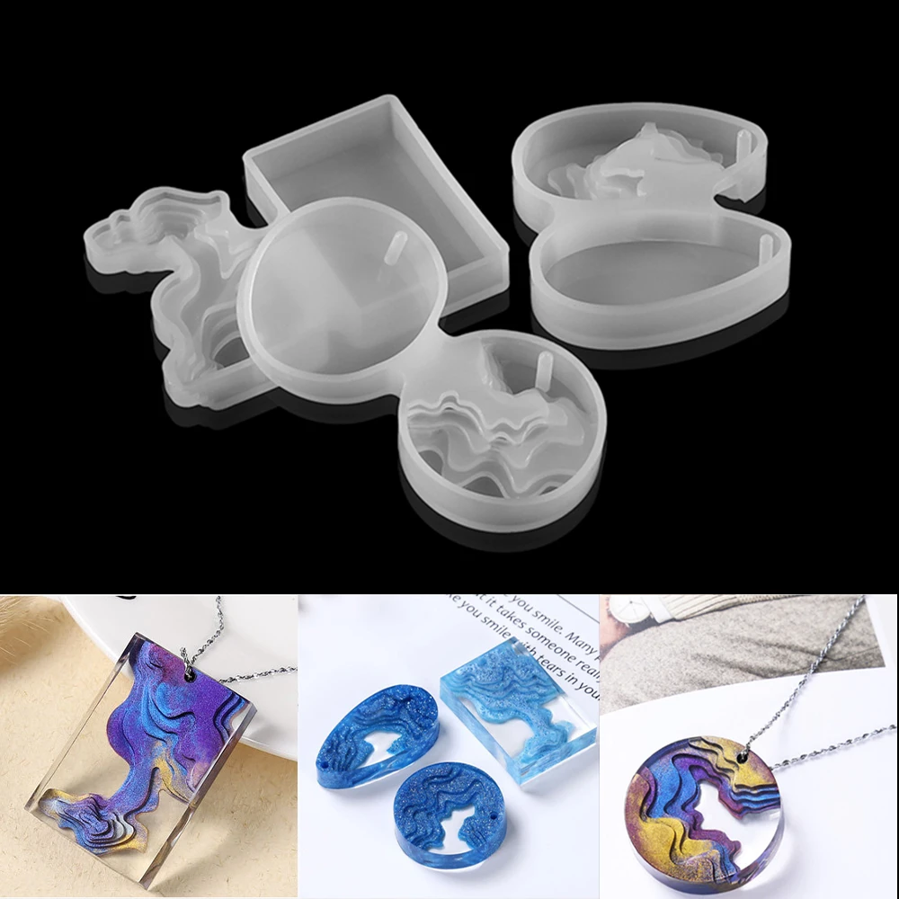 

1 Pcs Splice Island Mountains Silicone Molds Epoxy Resin Moulds Dried Flower Decorative Crafts for DIY Pendant Jewelry Making