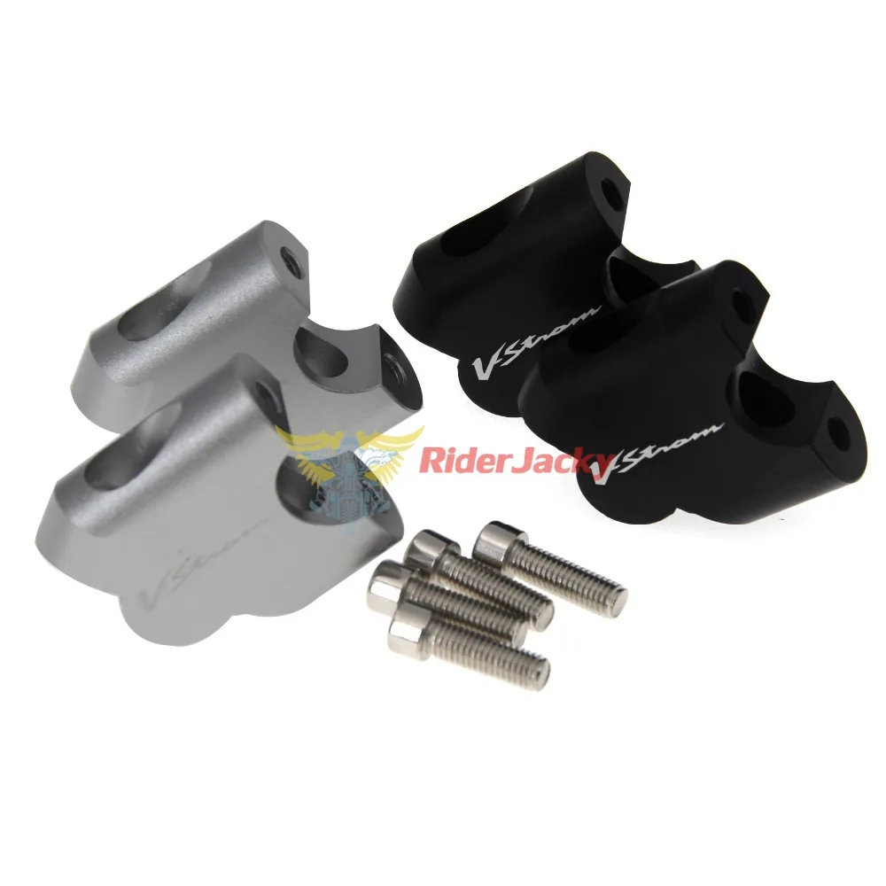 laser Logo VSTROM For Suzuki DL 650 V-STROM DL650 2004-2012 2009 2010 2011 Motorcycle Handlebar Riser Up Backs Moves Bracket Kit