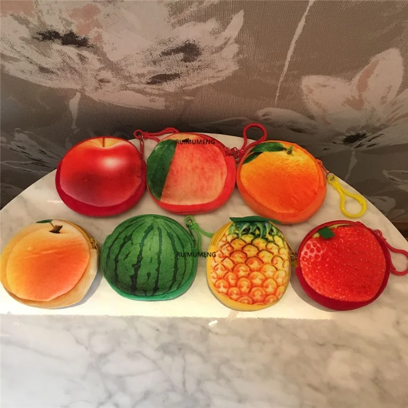 Милый маленький 8 см фруктовый мешок для монет плюшевый Кошелек маленькой