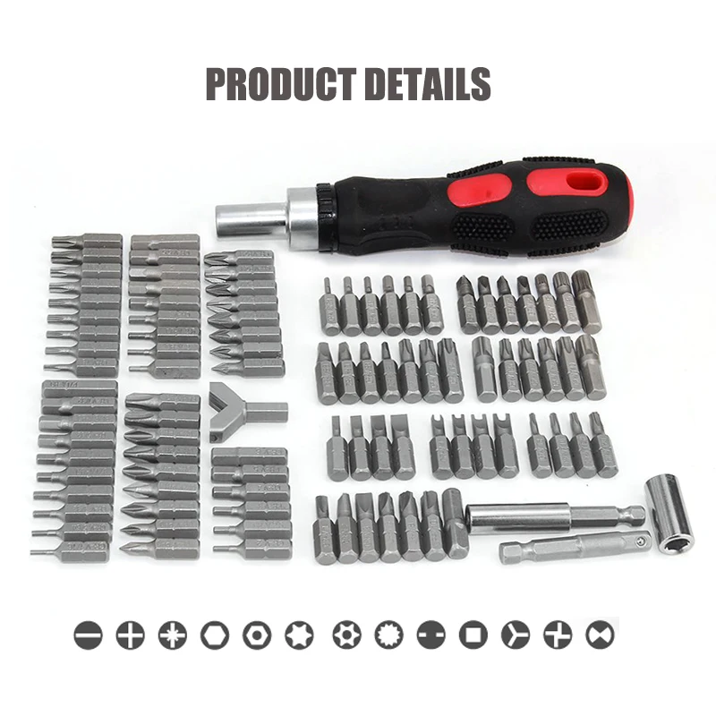 KINDLOV Screwdriver Set CR-V Parafusadeira Precision 101 In 1 Ratchet Screw Driver Magnetic Hex Torx Phillips Bit Kit Hand Tools |