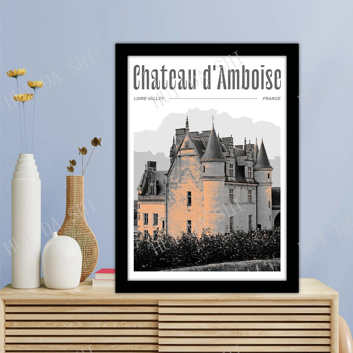 

Château d’Amboise, Loire Valley, France Vintage Gothic Style Poster