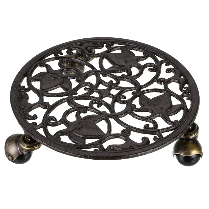 2 # чугунный растительный поддон Caddy горшок с тяжелыми колесами круглый Цветочный