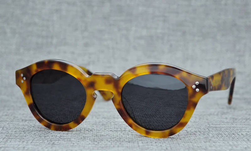 

Belight Optical Thick Acetate Women Men Round Retro Vintage UV400 Protection with Case Oculos Punk Sunglasses 133402