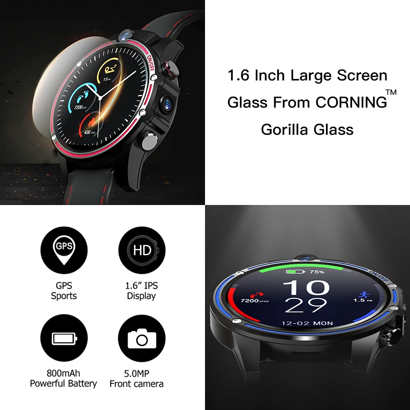 Смарт-часы KOSPET VISION для мужчин 3 ГБ 32 двойная камера пульсометр Bluetooth GPS Wi-Fi 4G Android