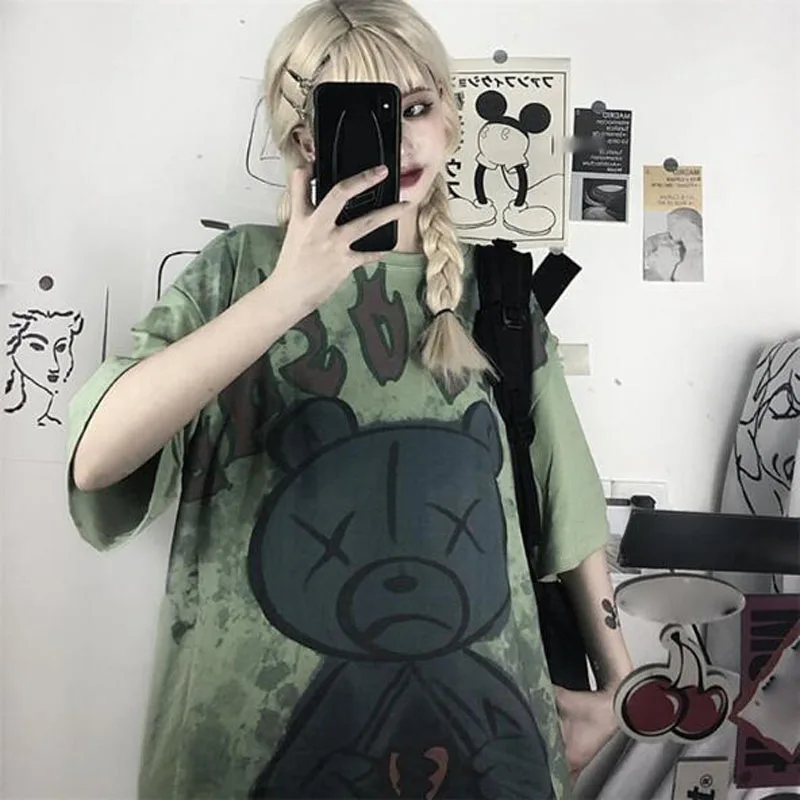 

Harajuku Style Women Tops Cute Lovely Print Short Sleeve O Neck T shirt Women Casual Loose Women Tshirt