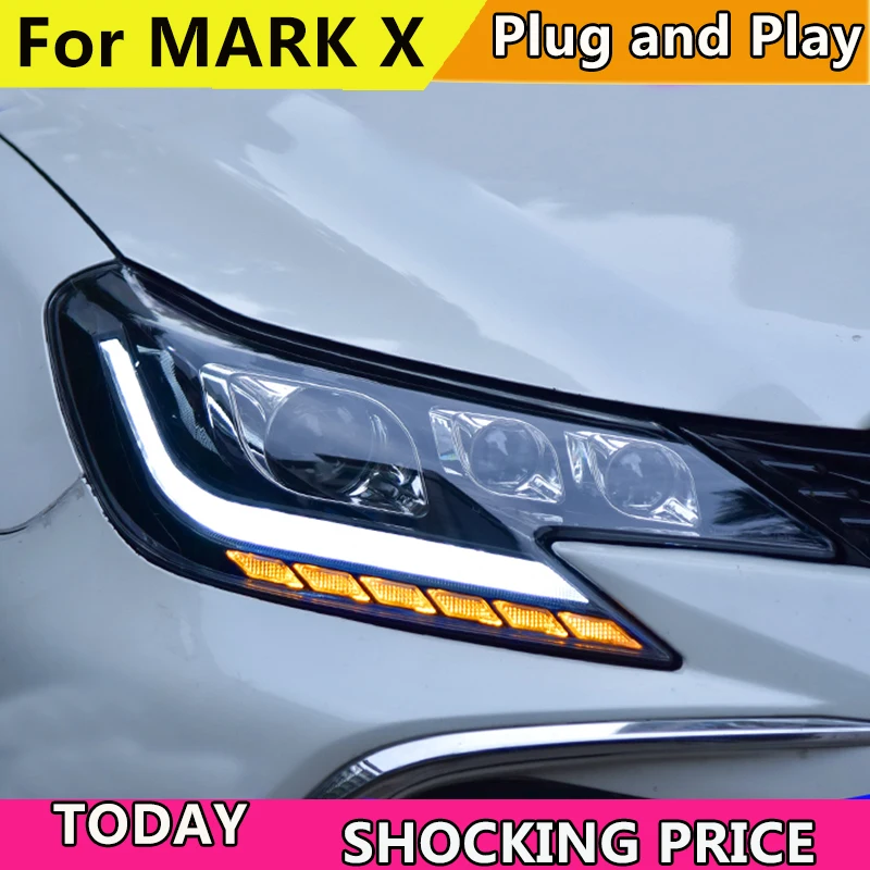 Стайлинга автомобилей фара для Toyota Mark X головной светильник s 2013 2017 Reiz