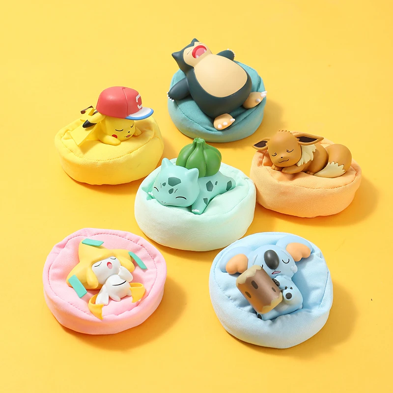 

6 Styles Pokemon Pikachu Charmander Komala Jirachi Snorlax Eevee Bulbasaur Anime Figures Toys Model Kawaii Kids GIft
