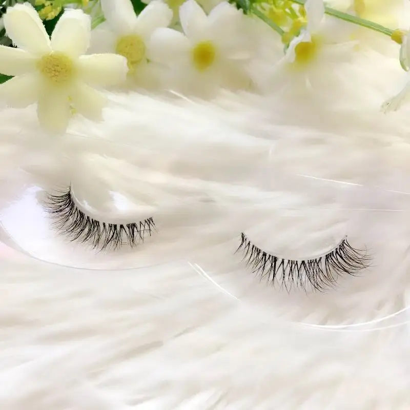 Норковые 3D накладные ресницы ручной работы прозрачные натуральные длинные