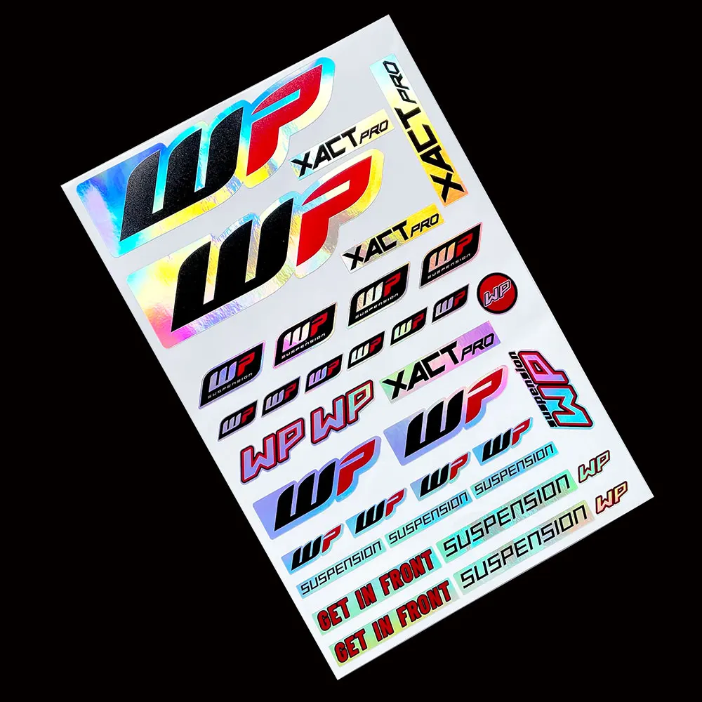 Наклейка на мотоцикл WP аксессуары Лазерная Радуга модификация подвески