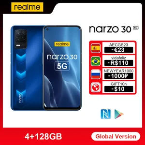 Realme Narzo 30 5G Global Version Smartphones NFC Dimensity 700 Octa
4GB 128GB 5000mAh 48MP Triple Camera Smart Cellphones
