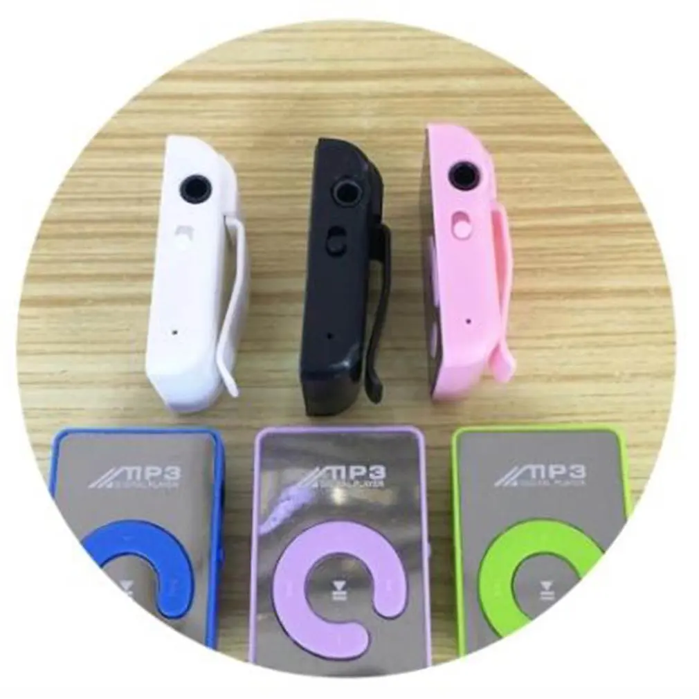 

Portable Mini Mirror Clip MP3 Player Music Media Support Micro SD TF Card Fashion Hifi MP3 for Outdoor Sports