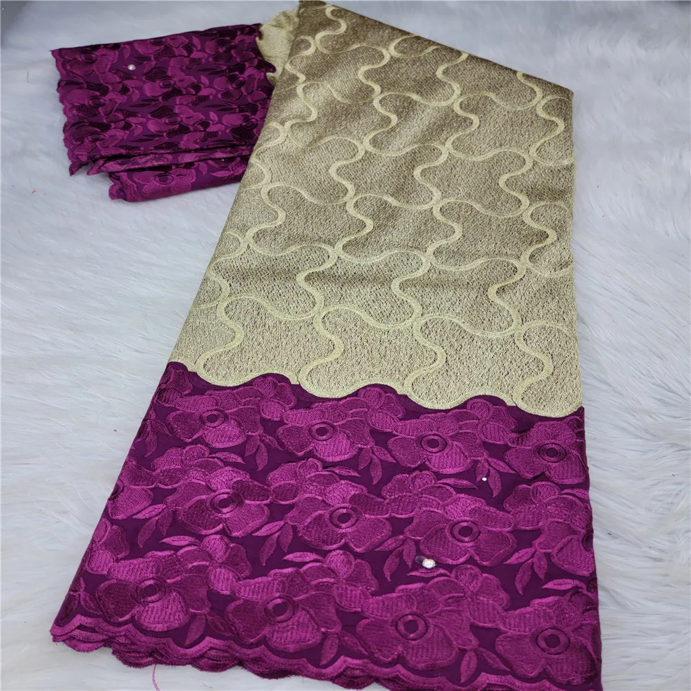 

New Arrival Brocade Fabric 100% Cotton Bazin Riche 2021 Top Quality African Bazin Riche Fabric 5+2 Yards HLC389 (1)