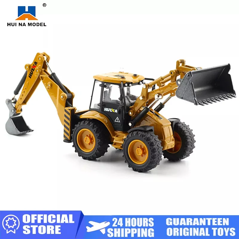 Huina 1:50 Car Model Loader Miniature Truck Loader Excavator Dump Crawlers Toys for Boys Metal Diecasts Toy Vehicles Kids Gifts