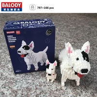 2in1 balody mini blocks toy animal american pit bull terrier dog small bricks kids gifts girls christmas present pet shop
