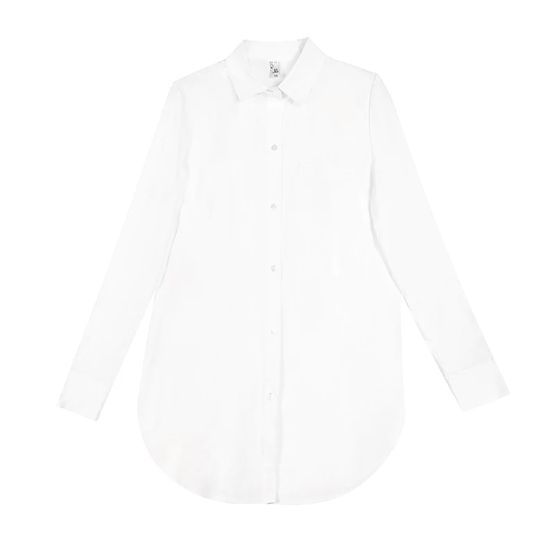 

Lesavir White Women's Shirt 2021 New Korean Loose Bottoming Shirt Office Lady Casual Top Long Shirts Chic Plus Size Blusas Mujer