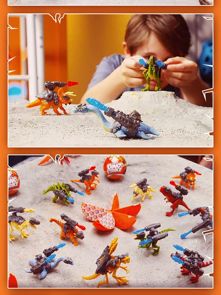 

Anime Figures Five Times Surprise Dinosaur Team Mini Egg Blind Box Children's Birthday Gift Toys PVC