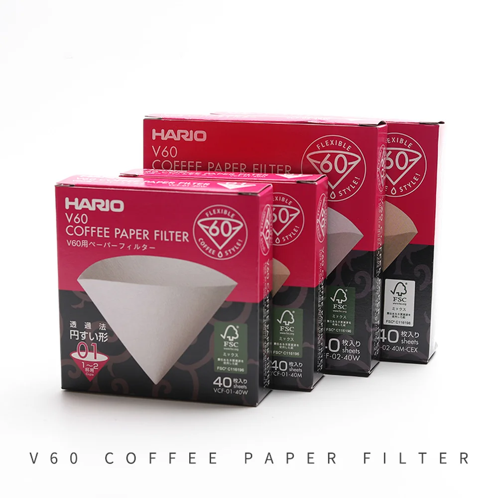 Фильтр для кофе Hario V60 кофейный фильтр 01 02 шт. эспрессо натуральный бумажный 4