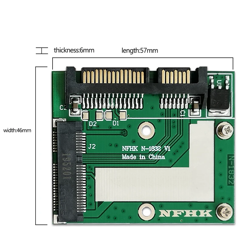 Универсальный mSATA Mini SSD на 2 5 дюйма SATA 22-контактный конвертер адаптер карты для