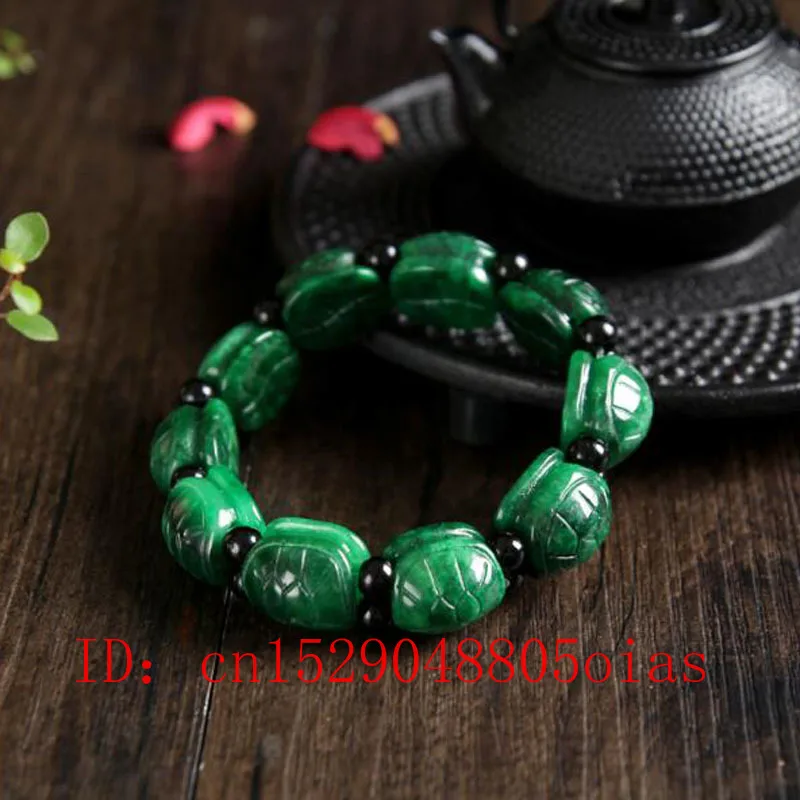 Natural Hetian Jade Tortoise Shell Bracelet Charm Jadeite Emerald Jewellery Fashion Hand-Carved Woman Men Amulet Gifts for Her | Украшения
