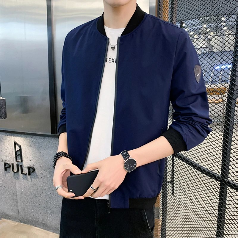 

Spring and autumn new men's bomber jacket zipper jacket men's casual streetwear hip-hop slim jacket high-quality men's clothing