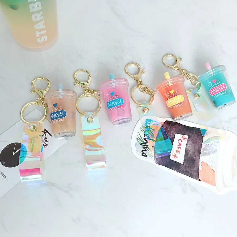 Креативный мини брелок для безалкогольных напитков молочный чай пузырьковый