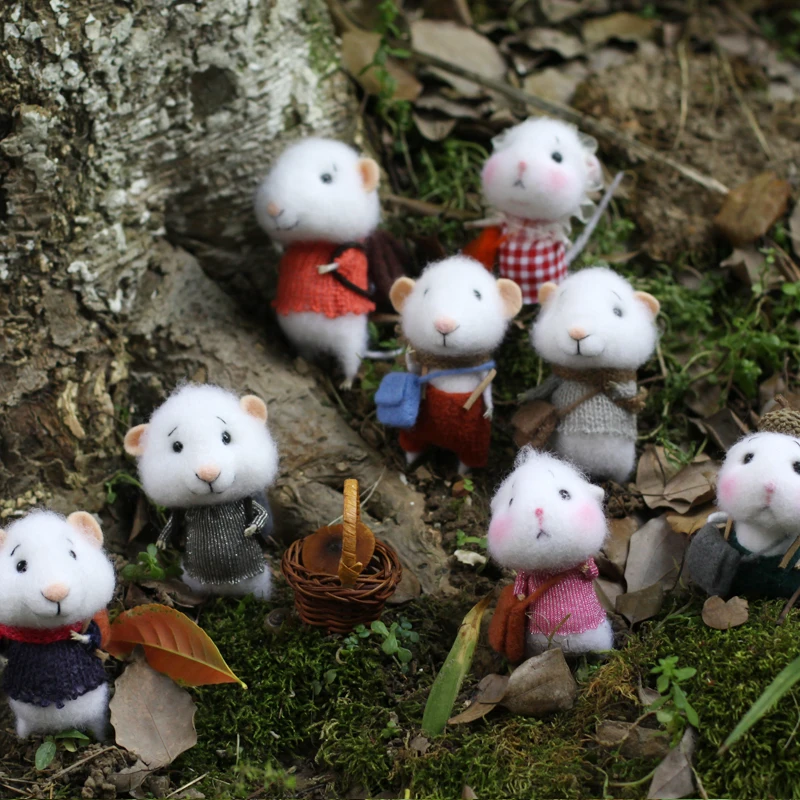 Необработанная шерстяная Войлочная игрушка сделай сам мультяшная Милая мышь