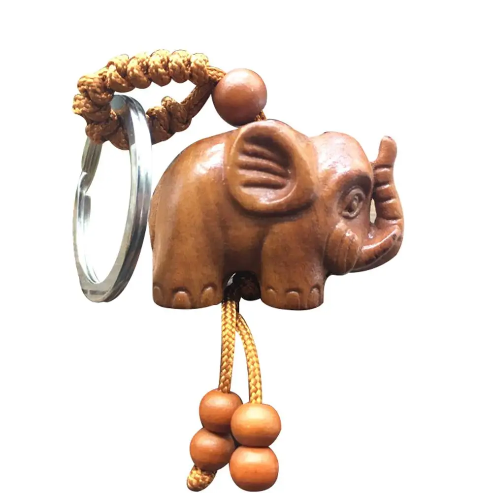 Деревянная 3D модель слона подвеска брелок для ключей сумка висячие украшения