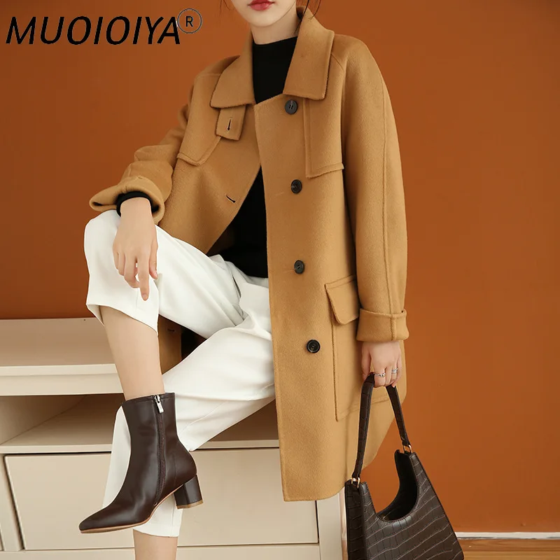 

Double-Sided Cashmere Woolen Jacket Women's Mid-Length Overcoat 2022 New Autumn Winter Coat Korean Loose Female Outerwear