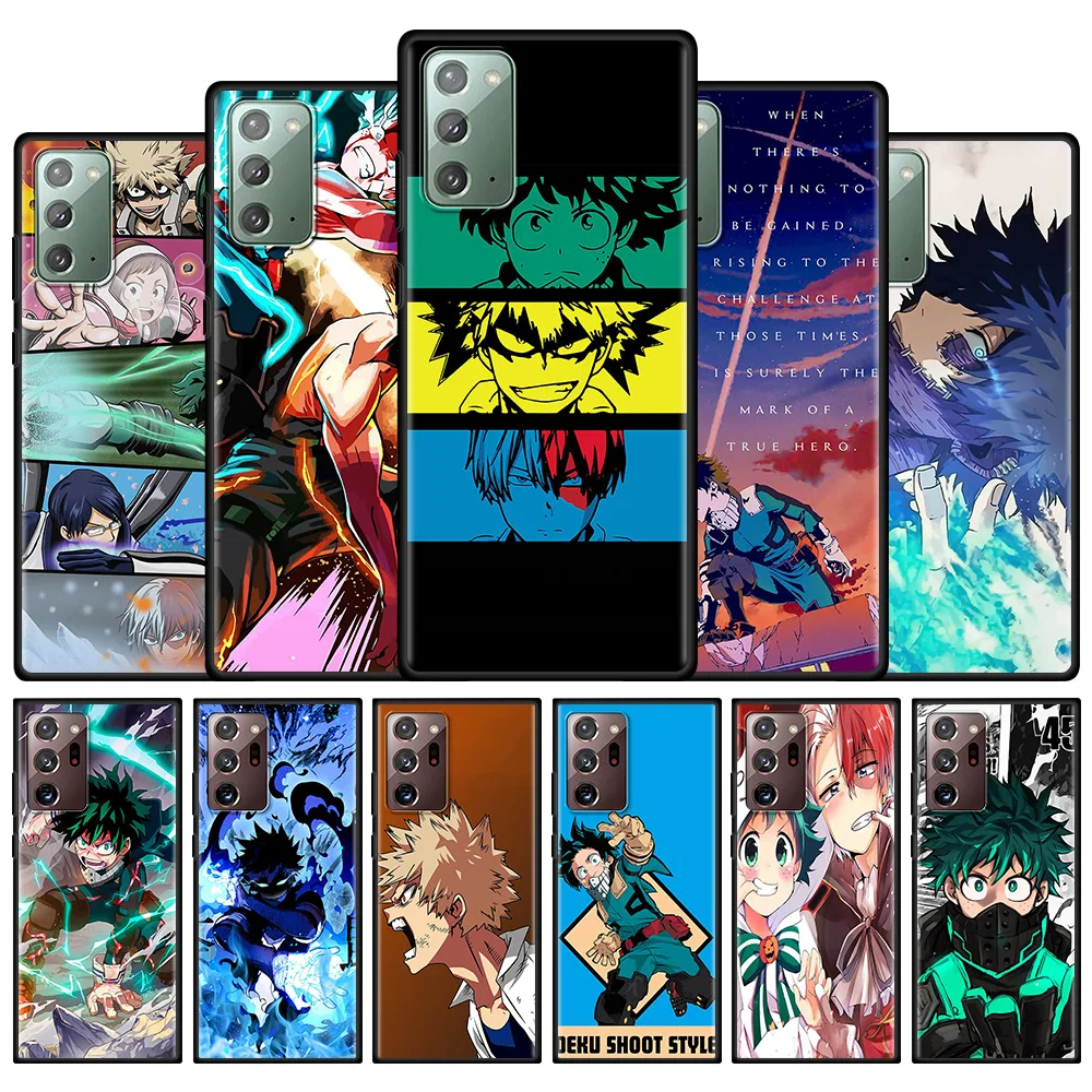 

My Hero Academia Black Phone Case For Samsung Galaxy S20 FE S21 Ultra S10 S20 S21 S9 Plus Note 20 Ultra 10 Lite Soft Cover