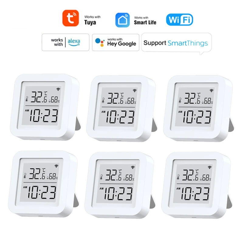 

Беспроводной Wi-Fi датчик температуры и влажности с ЖК-экраном